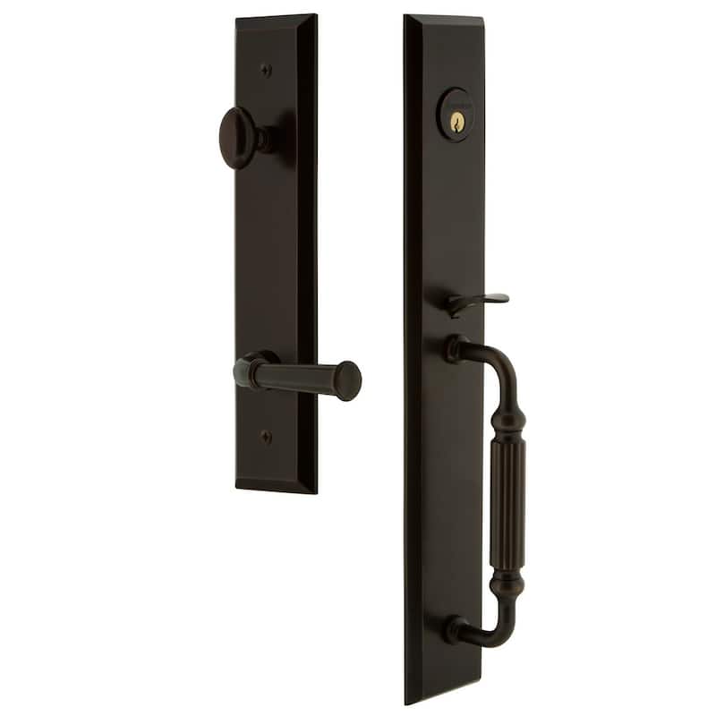Grandeur Fifth Avenue Solid Brass Rose Right Handed Keyed Entry Single - Timeless Bronze