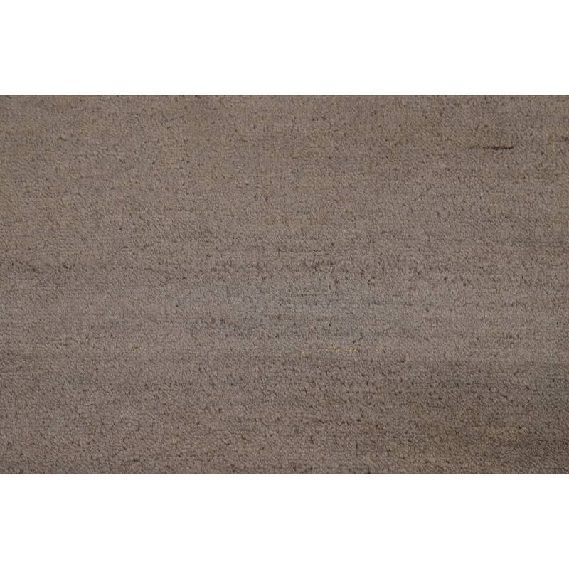 Hand Knotted Oriental 100% Wool Carpet Modern Modern Brown Gabbeh Runner Rug - 9' 9'' X 3' 2''