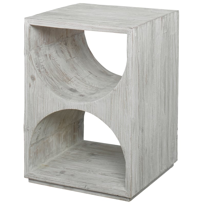 25" White Contemporary Uttermost Hans Side Table