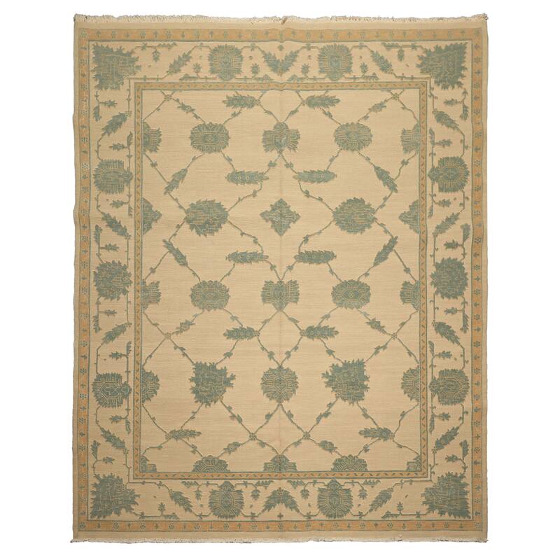 7'10''x9'10'' Hand Knotted Flatweave Wool Ivory Nourison Nourmak Soumak Rug - 7' 10'' x 9' 10''