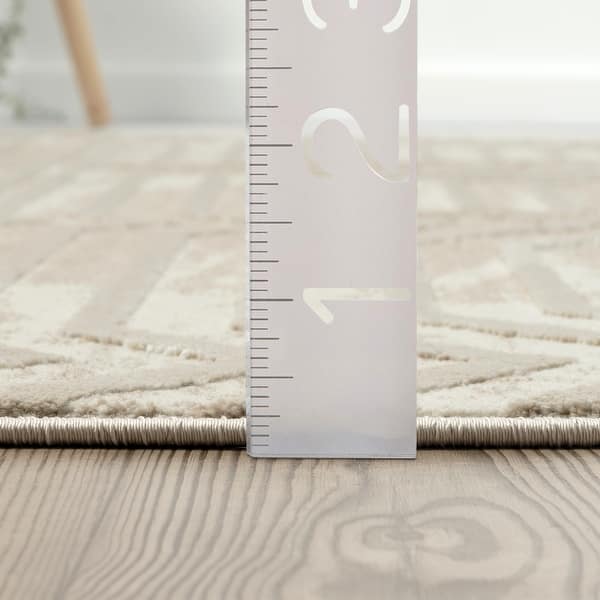 Horizontal Shape Rug Abani Rugs TER140A Beige Horizontal Lines Geometric High Low Area Rug ...