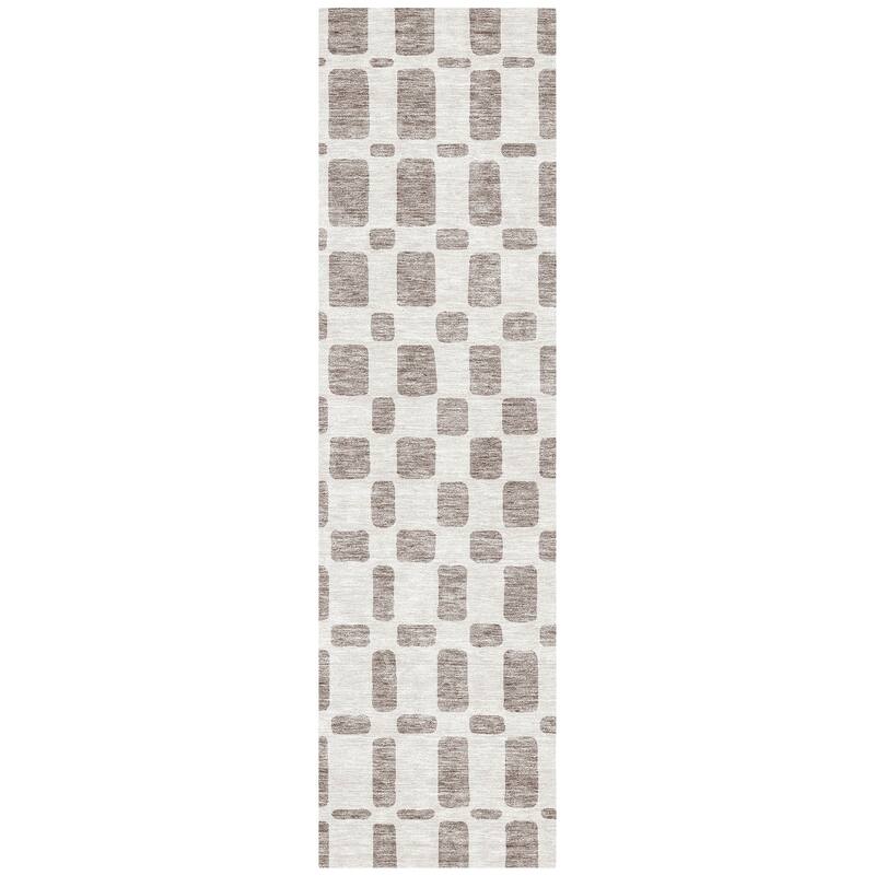 Machine Washable Indoor/ Outdoor Chantille Geo Contemporary Rug