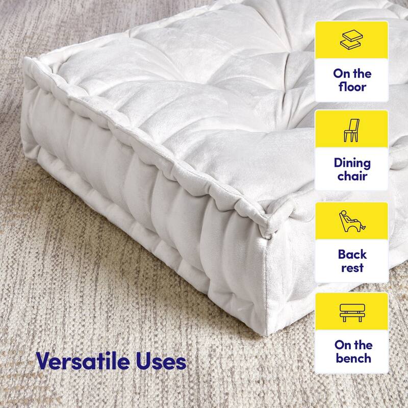 Polyester Tufted Square 20" x 20" Meditation Yoga Floor Pillow