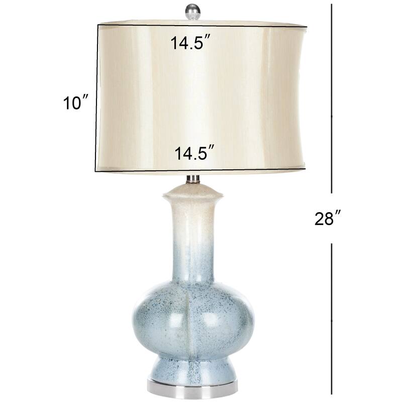 SAFAVIEH Lighting 29-inch Oceans Glazed Ceramic Table Lamp - 14.5"x14.5"x28"
