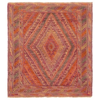 ECARPETGALLERY Hand-knotted Tajik Caucasian Orange, Purple Wool Rug - 3 ...
