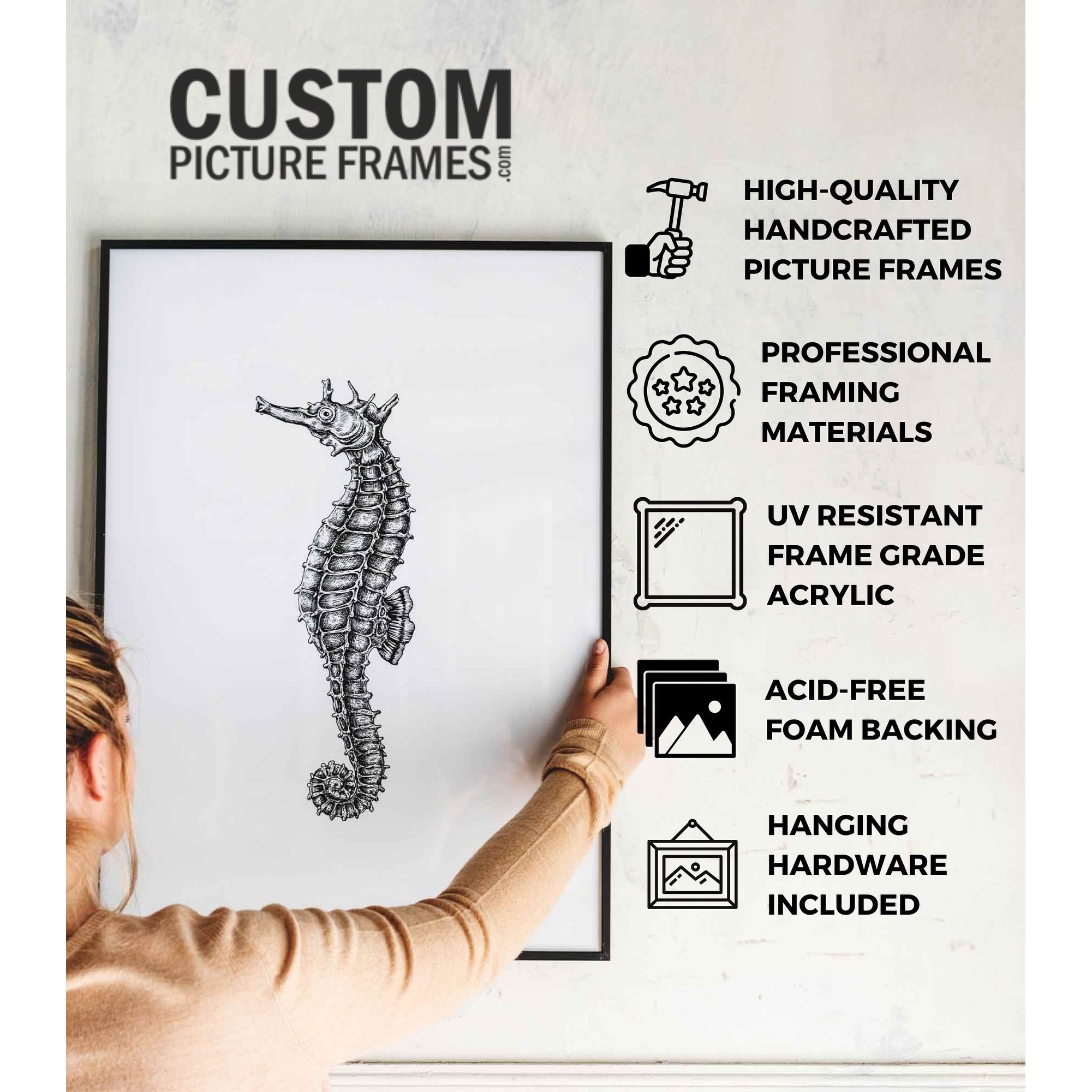 CustomPictureFrames.com Jigsaw Puzzle Framing Kit - Includes Puzzle Frame  and Puzzle Glue Sheets - Made to Display