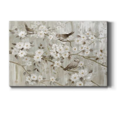 Neutral Spring Birds Premium Gallery Wrapped Canvas - Ready to Hang