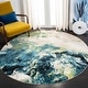preview thumbnail 5 of 41, SAFAVIEH Glacier Keesha Modern Abstract Rug 3' x 3' Round - Navy/Green - Round