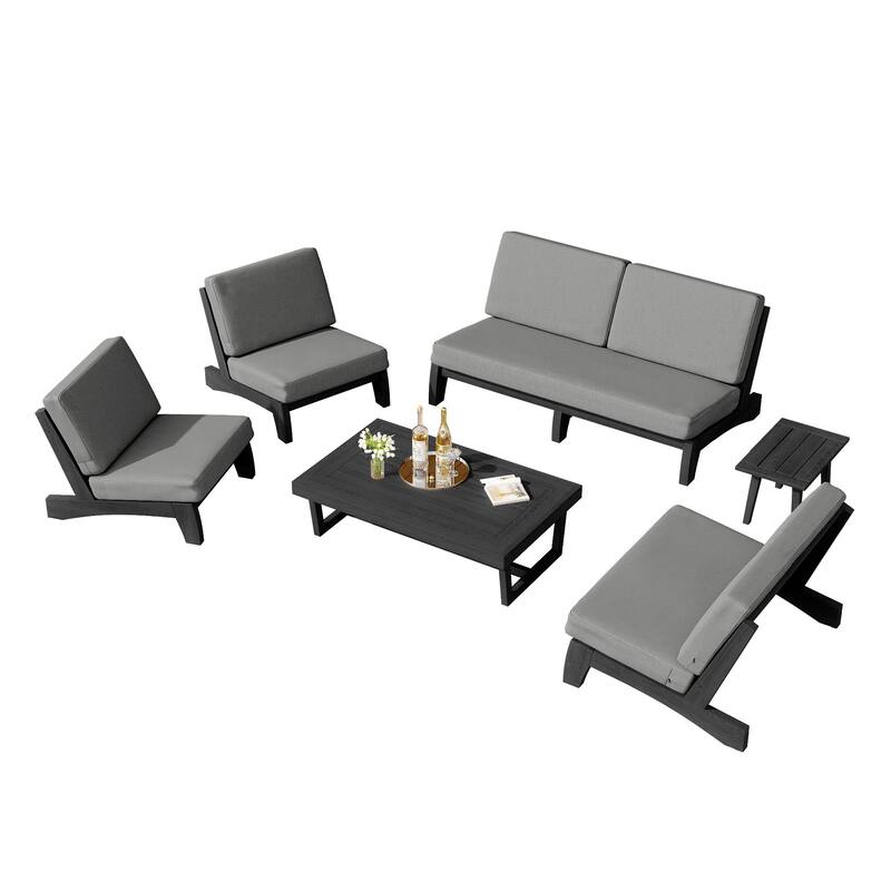 8-Piece Outdoor Sofa Set with Loveseat, 2 Club Chairs & Matching Tables