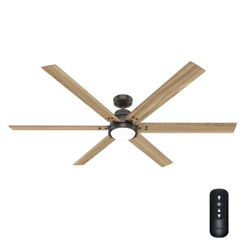 Hunter Wi-Fi Gravity Windmill Ceiling Fan w/LED Light Kit and Handheld Remote - Rustic, Transitional - SMART FAN! ENERGY STAR!