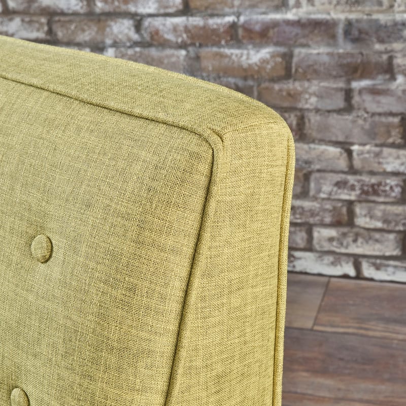 Mervynn Mid-Century Modern Button Tufted Fabric Recliner by Christopher Knight Home