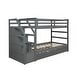 preview thumbnail 14 of 24, Twin-Over-Twin Multifunctional Trundle Bunk Bed with Stairs with Twin Size Trundle and 3 Storage Stairs