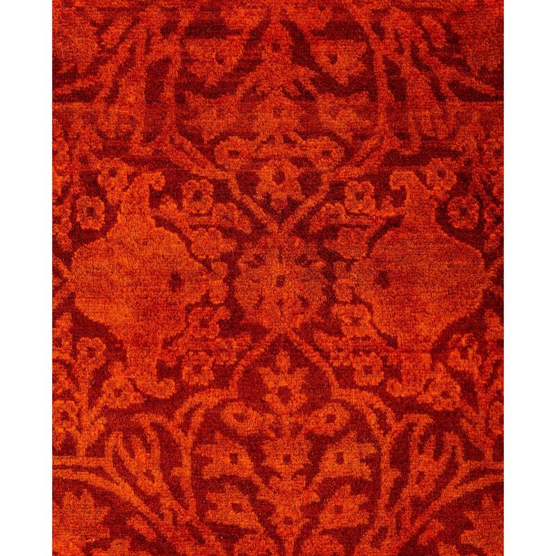 Overdyed One-of-a-Kind Hand-Knotted Area Rug - Orange - 2' 5" x 17' 10"