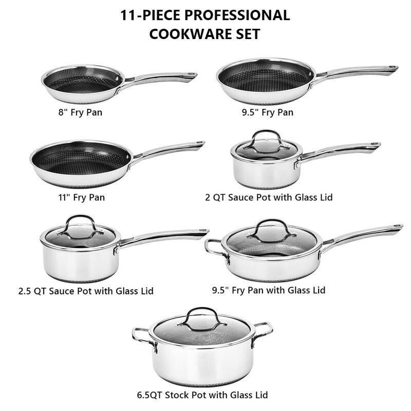 Non-Stick Cookware Set Stainless Steel Pots And Pans Set With Lids