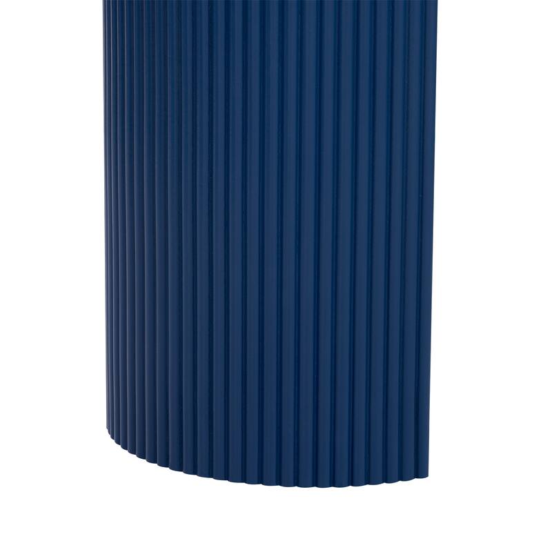 Modern Curved Console Table with Vertical Stripe Design, Spacious Top for Living Room or Study