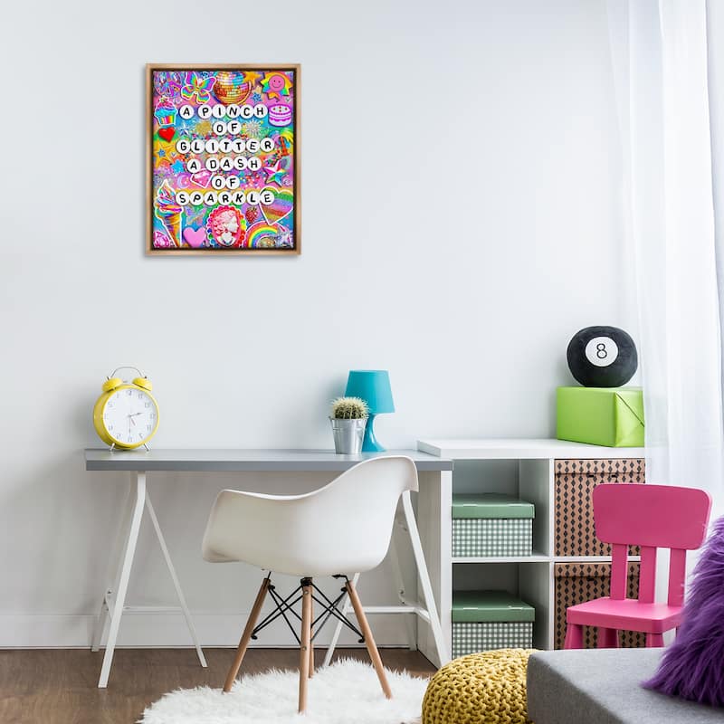 Stupell Pinch Of Glitter & Sparkle Framed Floater Canvas Wall Art Design By Jess Stempel