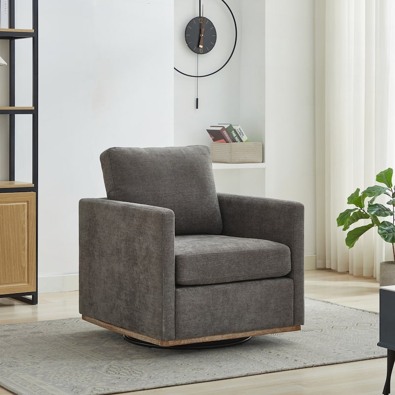 30.7"W Square Upholstered Swivel Accent Chair