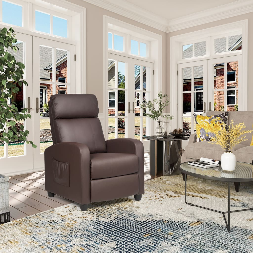 Clihome PU leather Massage Function Recliner Sofa