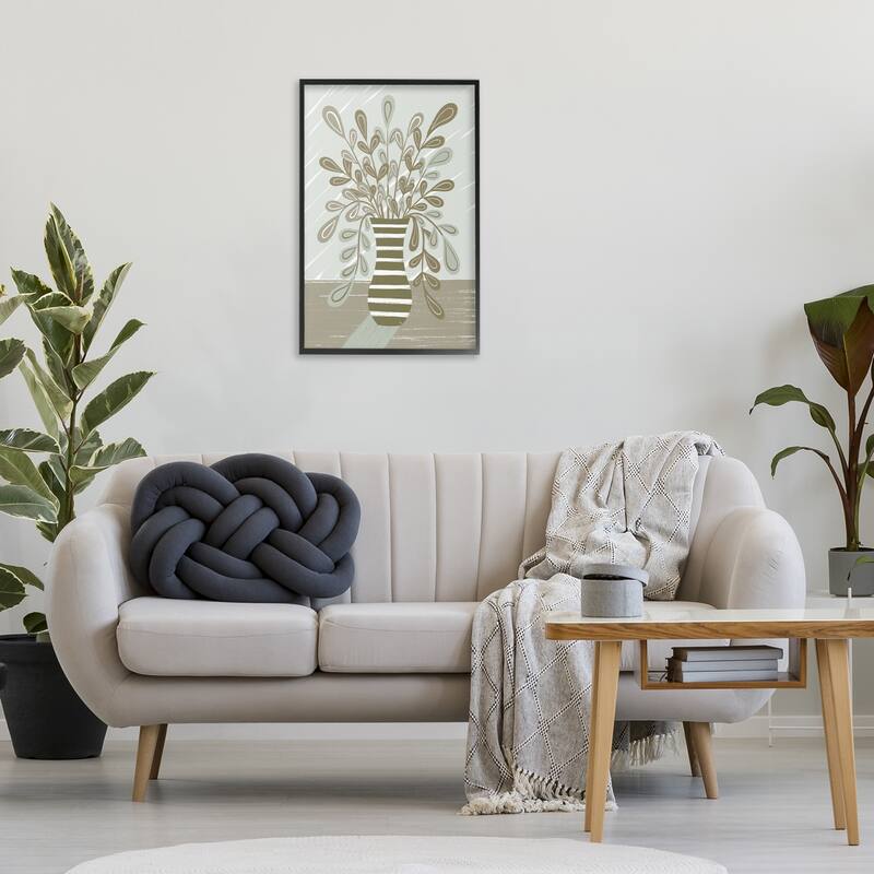 Stupell Muted Minimal Foliage Bouquet Framed Giclee Art Design By Martina Pavlova