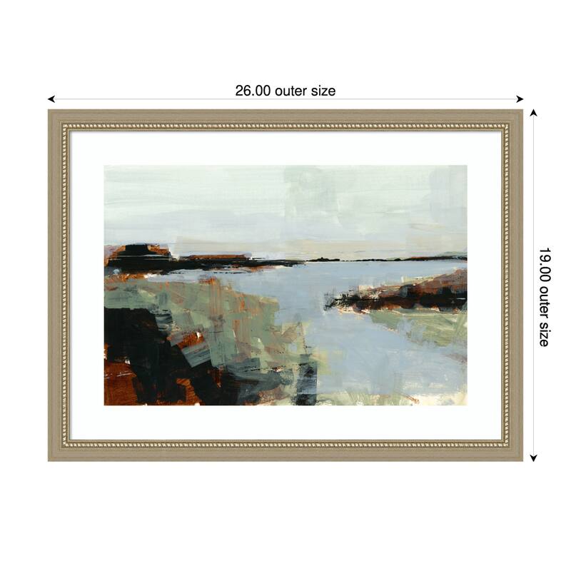 Gone Fishing by Cartissi Wood Framed Wall Art Print - Silver - 26 x 19 in