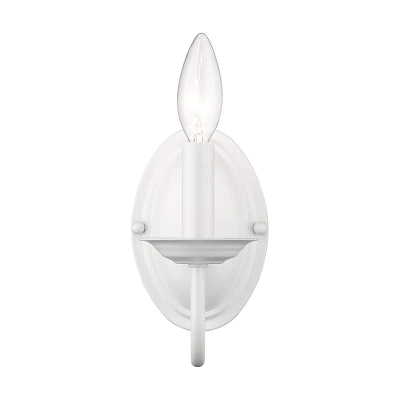Livex Lighting 1 Light White Wall Sconce, 4151-03 - 4.25" W 7" H 6.5" EXT