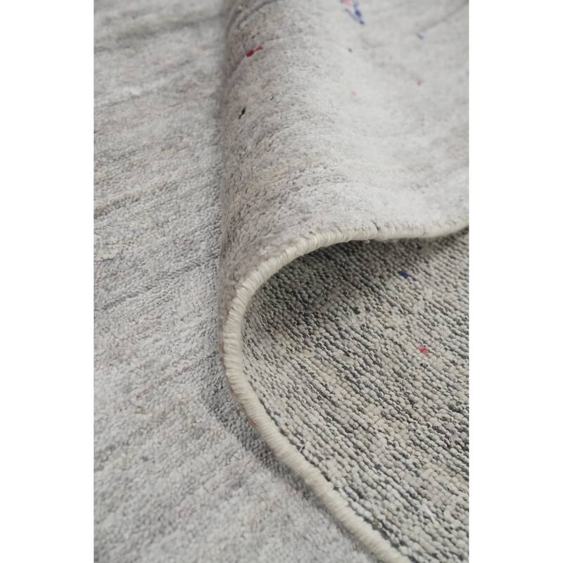 Hand Knotted Oriental Viscose Silk Carpet Tribal Animal Pictorial Greys & Charcoal Gabbeh Area Rug - 8' 9'' X 8' 10''