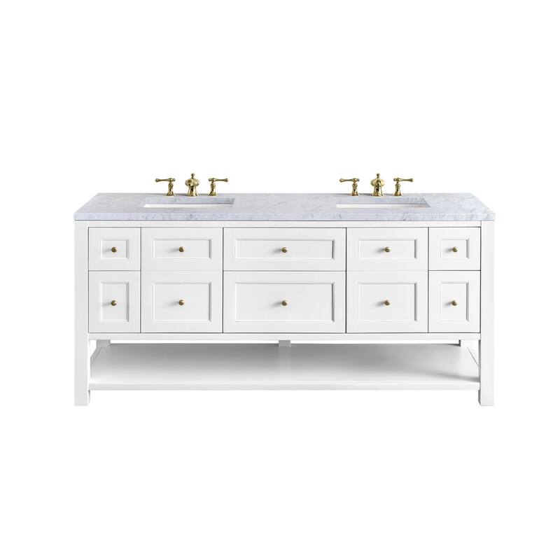James Martin Vanities 330-V72-3CAR Breckenridge 72" Free Standing - Bright White - Painted