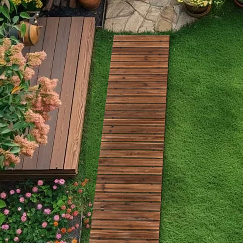 ​​COSIEST Roll-Out Cedar Garden Pathway with 6FT 8FT 12FT