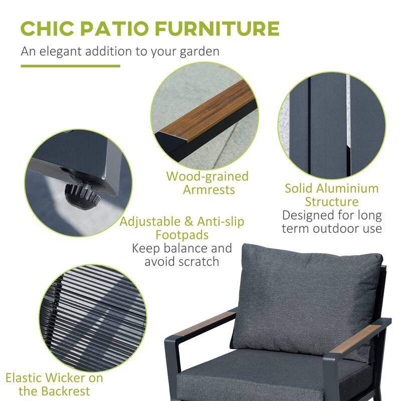 Outdoor Garden Sofa Set with Armchairs