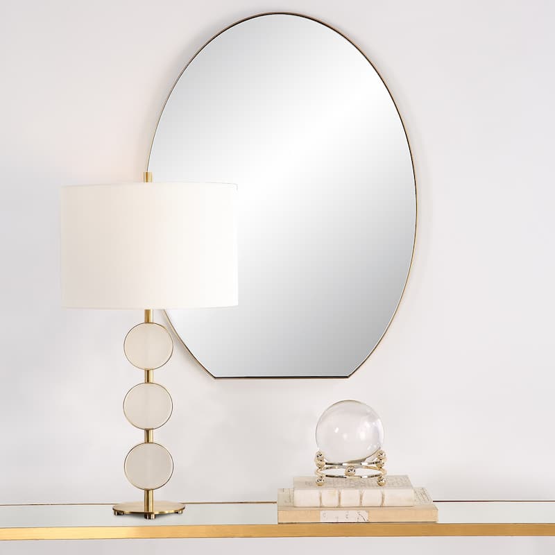 Uttermost 09924 Cabell 24" W x 32" H Oval Stainless Steel Framed