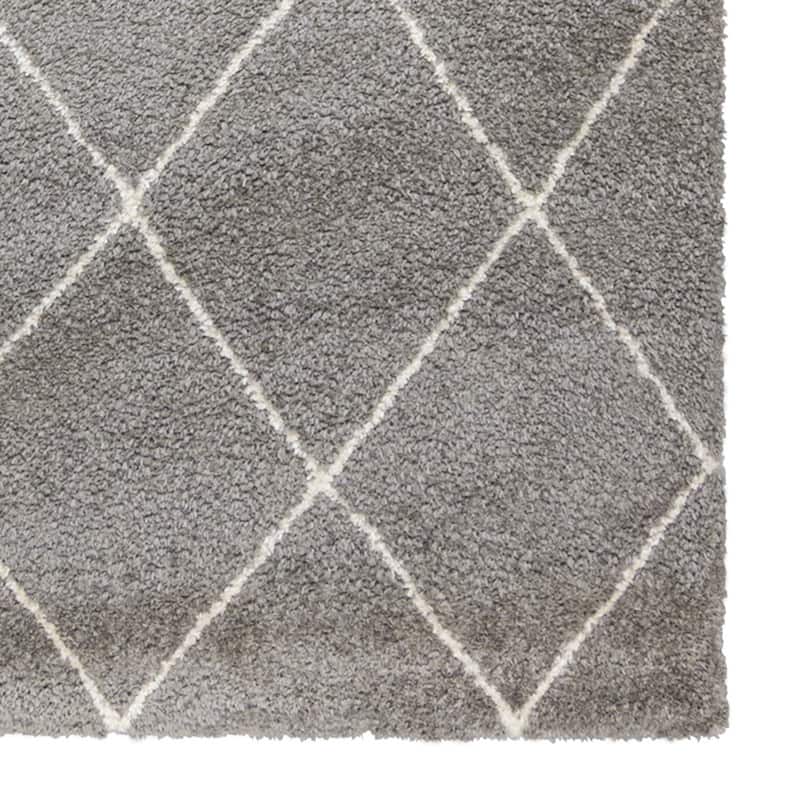 Gertmenian Thayer Diamond Modern Trellis Grey Shag Area Rug