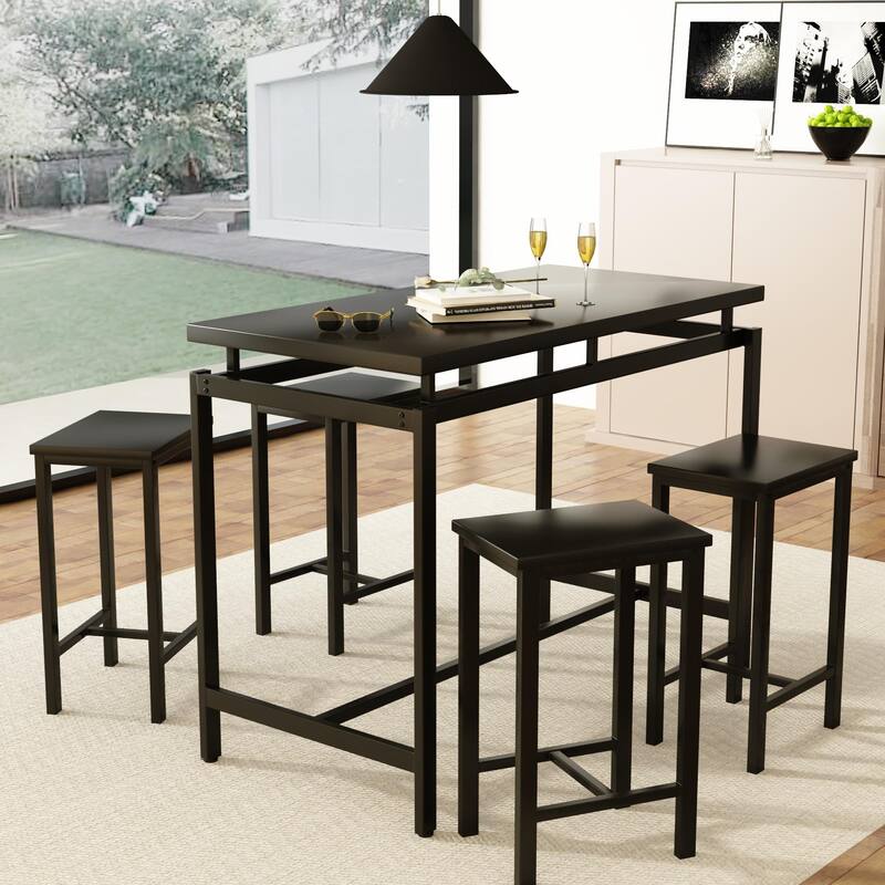 Mieres Modern Farmhouse Counter Height Pub 5-piece Dining Set
