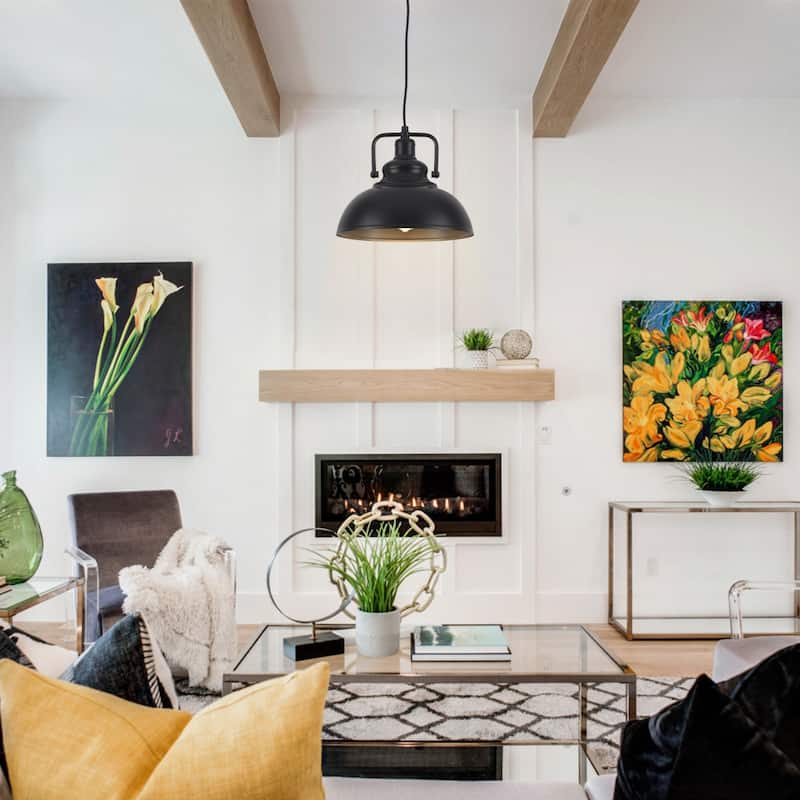 1-Light Kitchen Island Lighting 11.5"W Pendant Light for Entryways