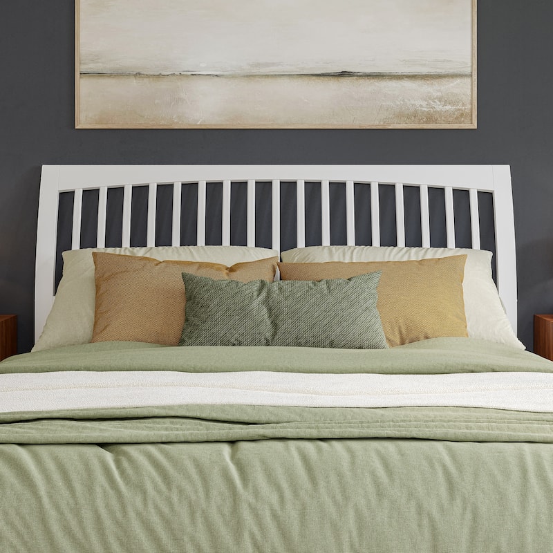 Orleans King Solid Wood Low Profile Platform Bed with Matching Footboard in White