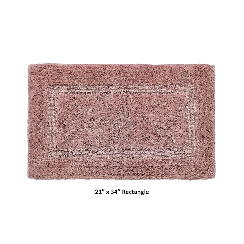 Better Trends Bath Rugs 100% Cotton Reversible Highly Water Absorbent Bathroom Rug for Shower, Sink, Bath Mats - Lux Collection