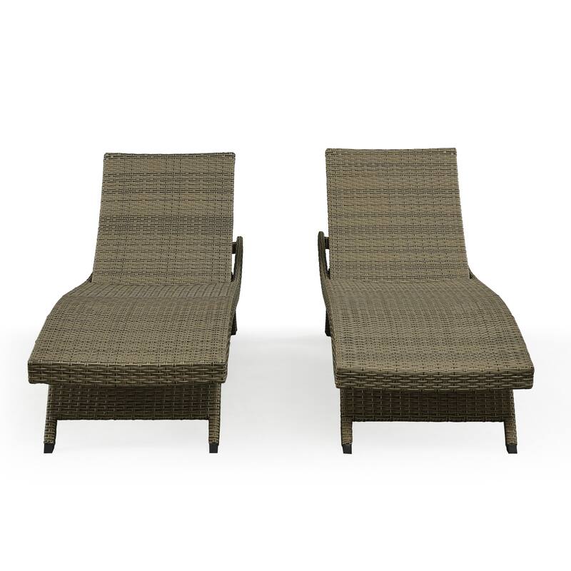 All Weather Wicker Chaise Lounge - Set of 2