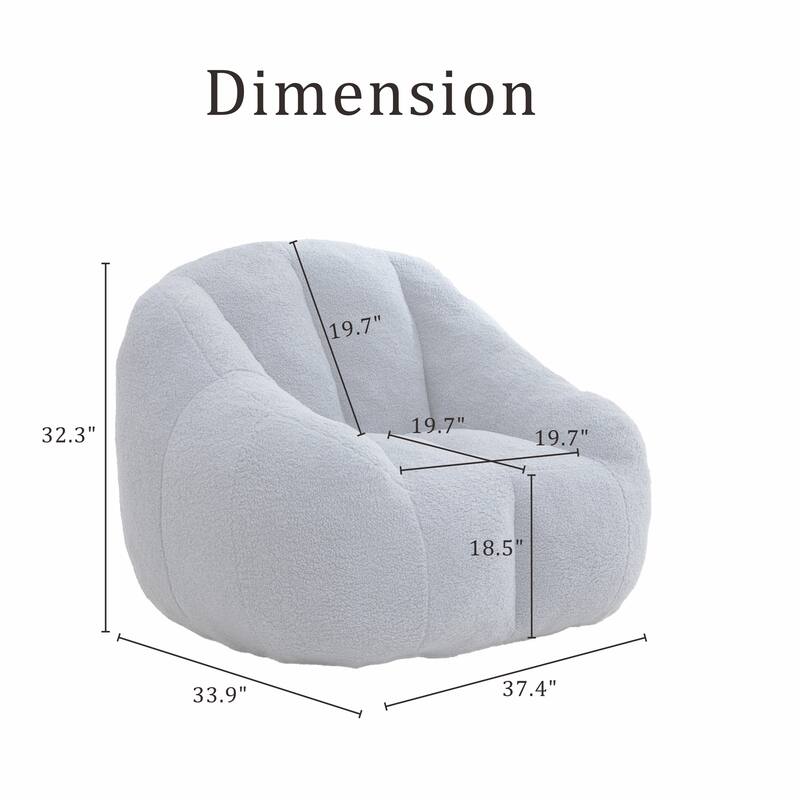 Upholstered Bean Bag Chair,Modern Lazy Floor Sofa Chair