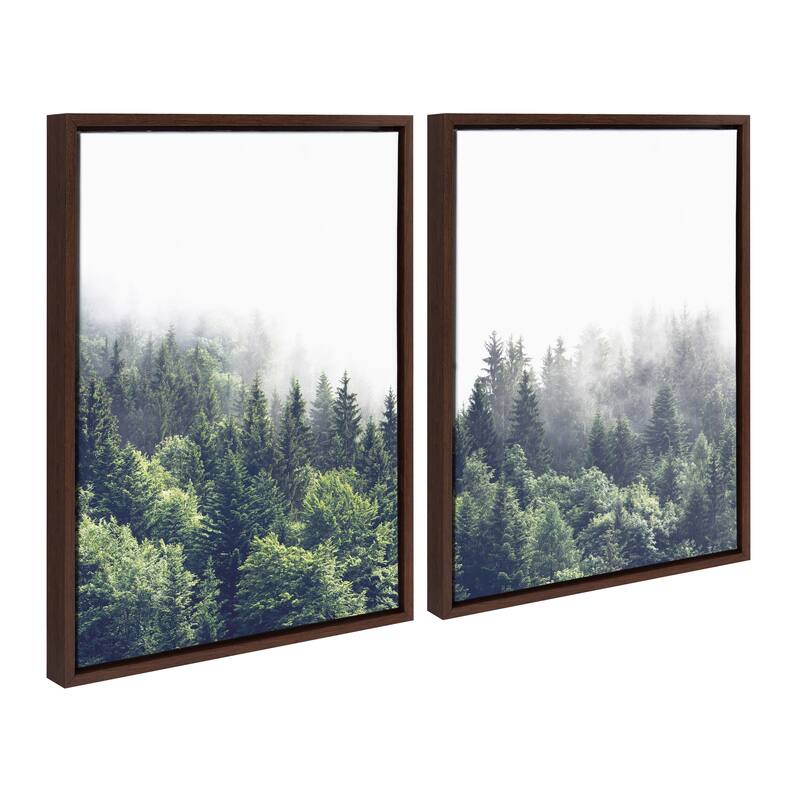 Kate and Laurel Sylvie Foggy Canvas Set by The Creative Bunch Studio