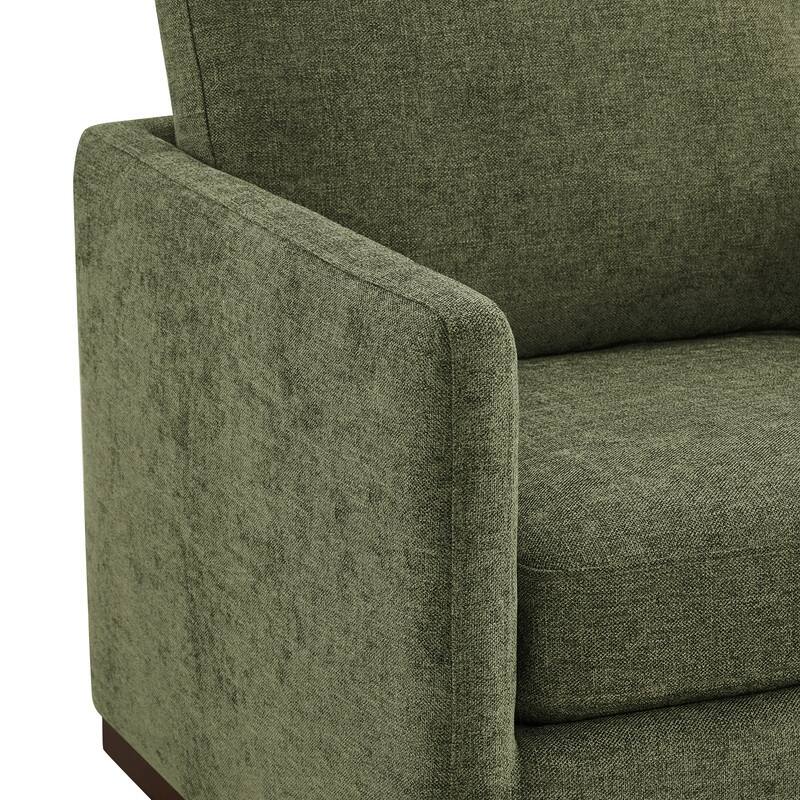 Spruce & Spring Modern Swivel Accent Chair with Wooden Base