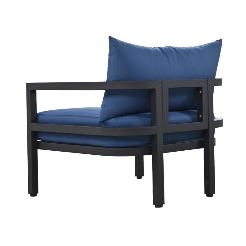 4-Piece Multi-person Outdoor Steel Sofa Set with Table