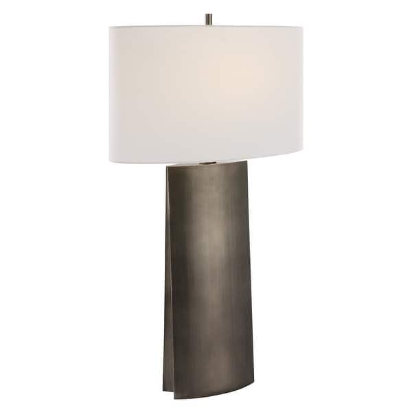 slide 2 of 6, Uttermost V-Groove Modern Table Lamp - 33H, Shade 11H x 19W x 10D in.