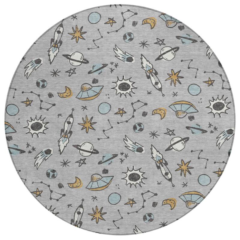 Machine Washable Indoor/ Outdoor Spaceship Chantille Rug