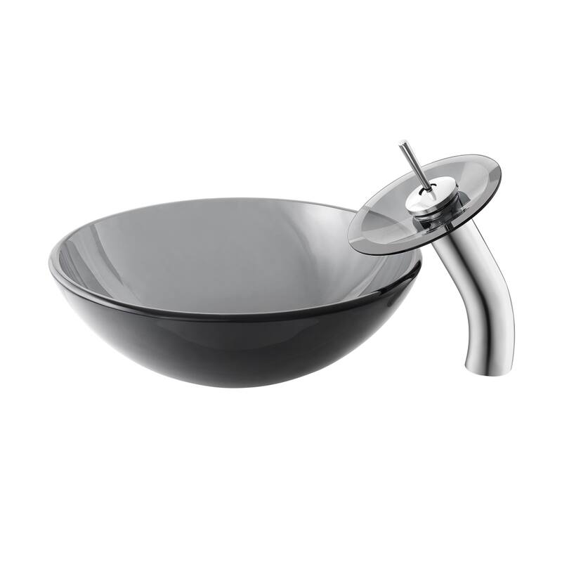 Cascade 16.5 Glass Vessel Sink with Faucet