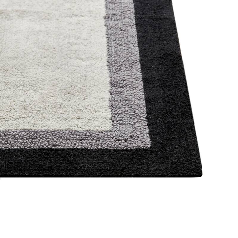 Madison Park Infinity Black Cotton Bath Rug