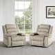 preview thumbnail 39 of 101, Overstuffed Cotton Corduroy Manual Pushback Recliner with Wide Armrest Oatmeal Corduroy/2-Piece