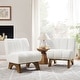 preview thumbnail 5 of 8, Art Leon Modern Wood and Fabric Accent Sofa Chair