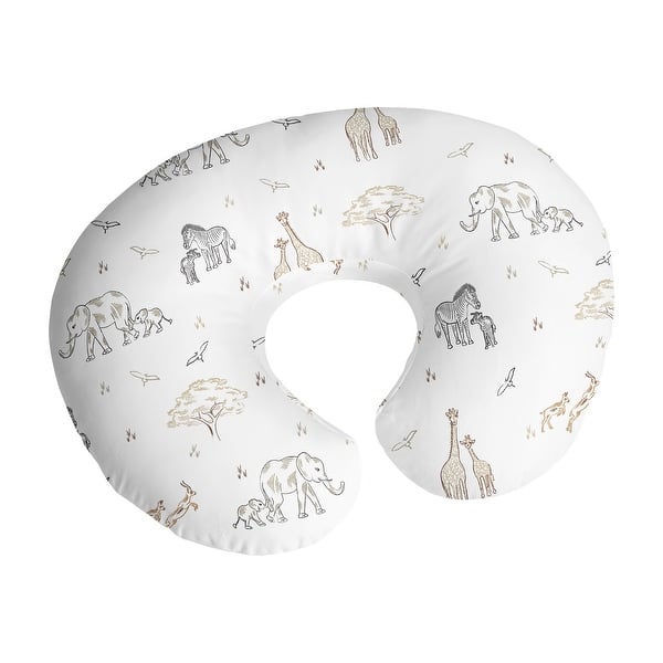 slide 2 of 6, Sweet Jojo Designs Jungle Safari Animal Boy Girl Gender Neutral Nursing Breastfeeding Pillow Cover Pillow Not Included- Elephant