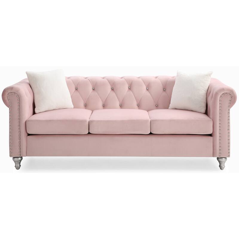 Velvet Multiple Cushions sofa with 3 seats