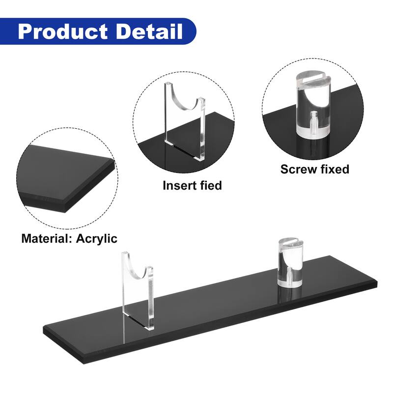 2 Pack Acrylic Knife Display Stand - Sword Display Holder Rack for Desktop - Black