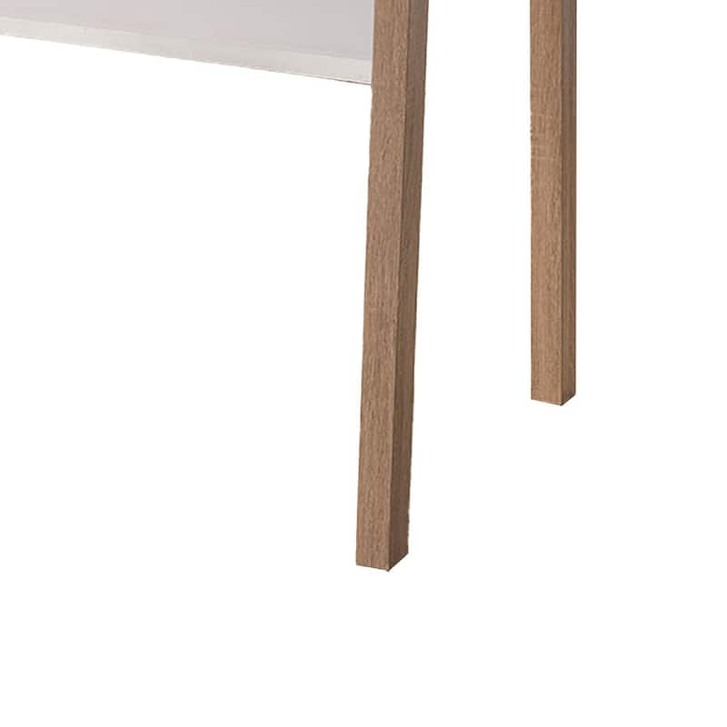Writing Desk, 1 Drawer and Open Shelf, 47 Inch, Modern White and Brown